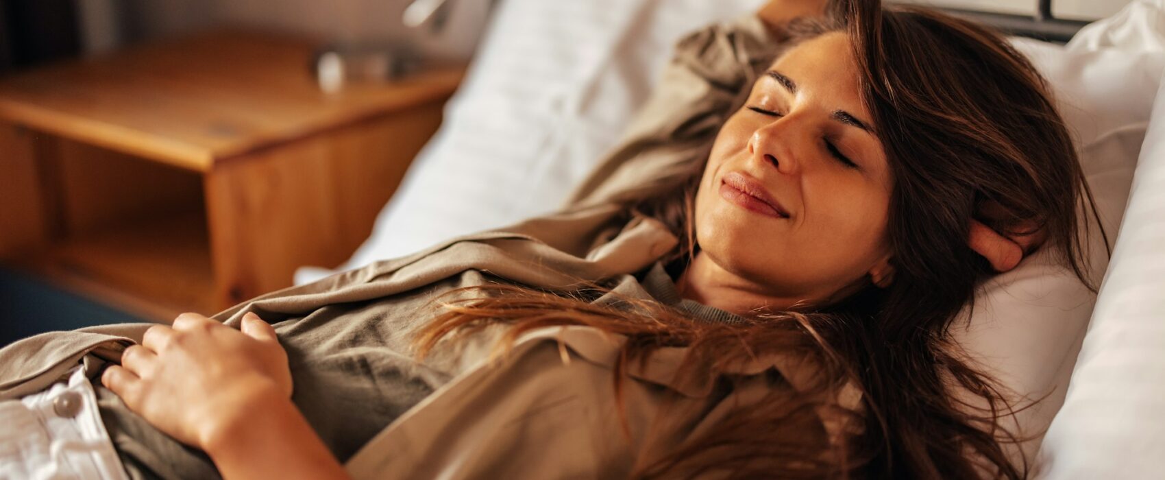 Adult woman, recharging her energy by sleeping.