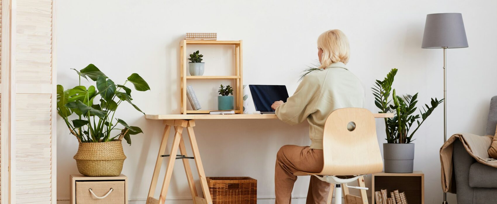 Woman working from home