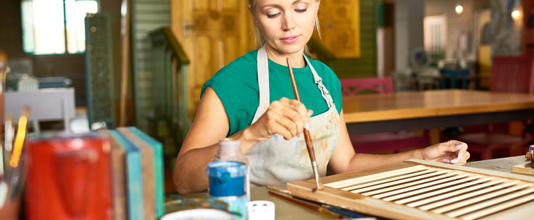 Young Woman Enjoying Crafting